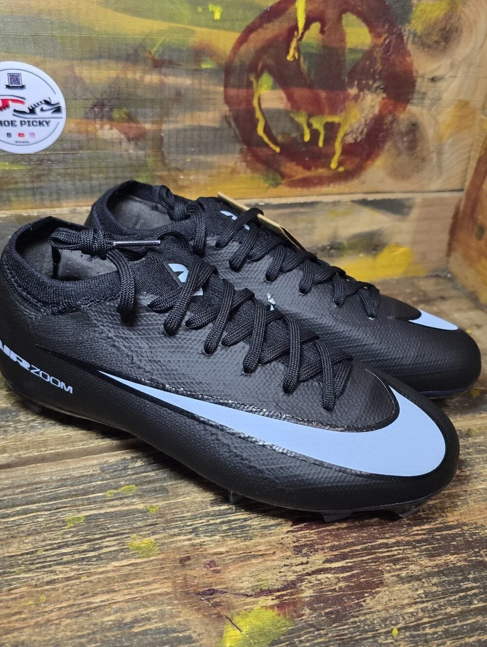 Nike Zoom Mercurial Vapor 16 Pro FG Soccer Cleats Black HF5448-001 Youth Sz 3.5Y